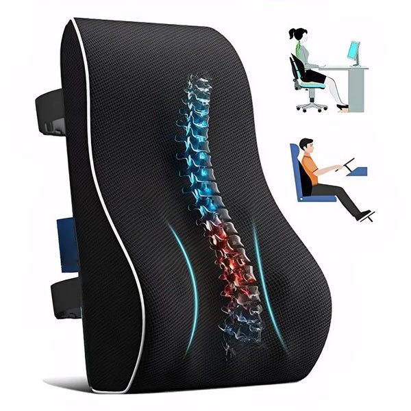 Office Chair Lumbar Support Pillow Memory Foam Relieve Back Pain Car Seat Waist Cushion Soft Comfortable For Office Home Car