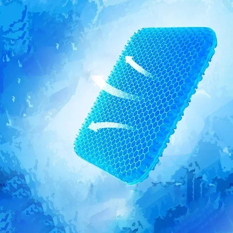 Universal Cooling Gel Car Seat Cushion - Breathable Honeycomb Pad with Ergonomic Support for Car, Office & Home Chairs