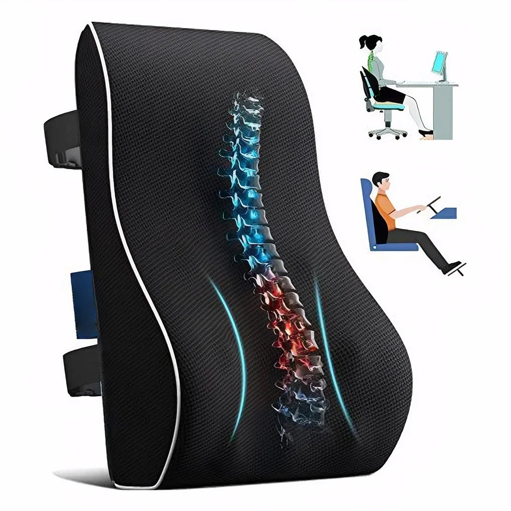 Office Chair Lumbar Support Pillow Memory Foam Relieve Back Pain Car Seat Waist Cushion Soft Comfortable For Office Home Car